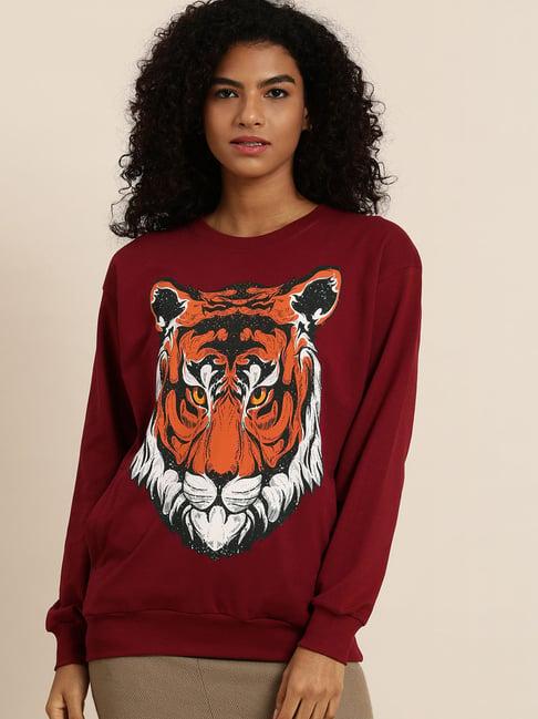 dillinger maroon printed sweatshirt