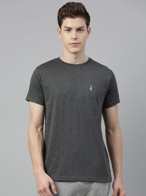 quarantine charcoal grey cotton regular fit t-shirt