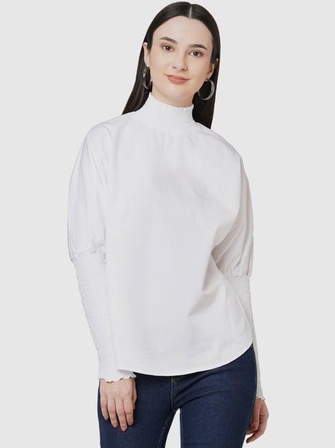 109 f white cotton regular fit top