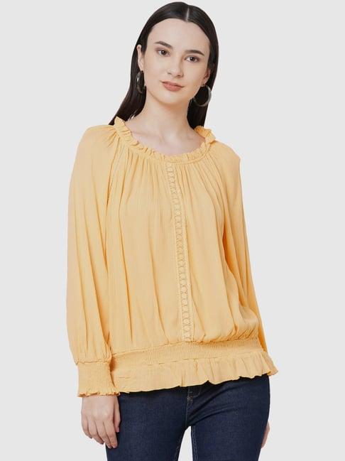 109 f yellow regular fit top