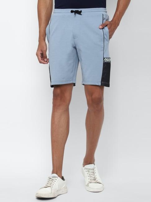 allen solly blue slim fit shorts