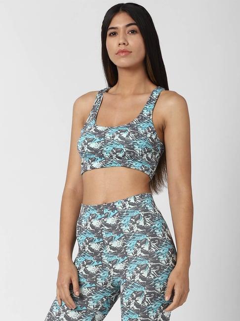 forever 21 grey printed sports bra