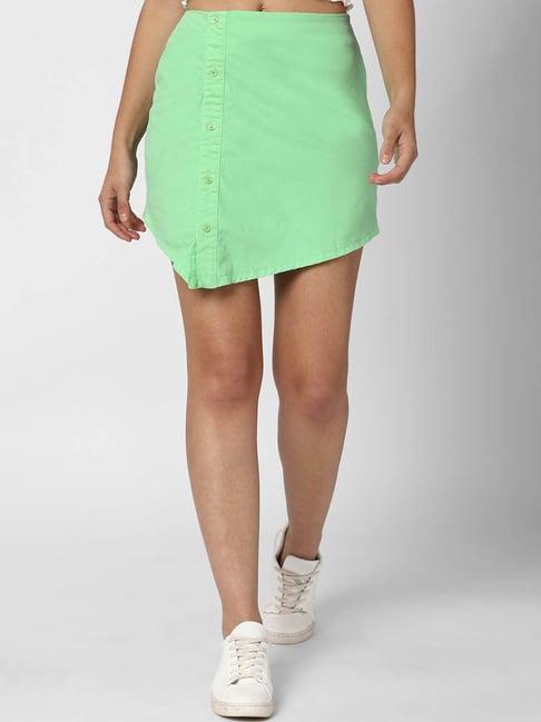 forever 21 green mini skirt