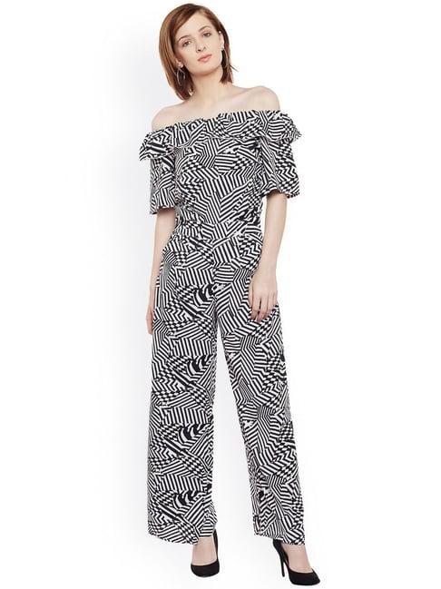 belle fille black & white printed jumpsuit