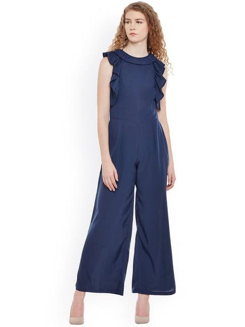 belle fille navy full length jumpsuit