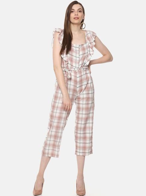 belle fille multicolor checks jumpsuit