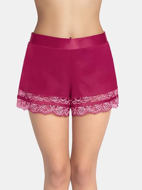 amante magenta lace work shorts