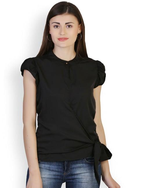 belle fille black regular fit top