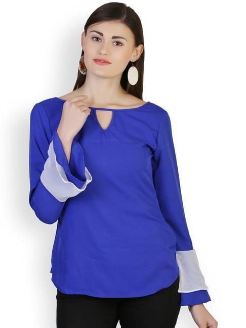 belle fille blue regular fit top