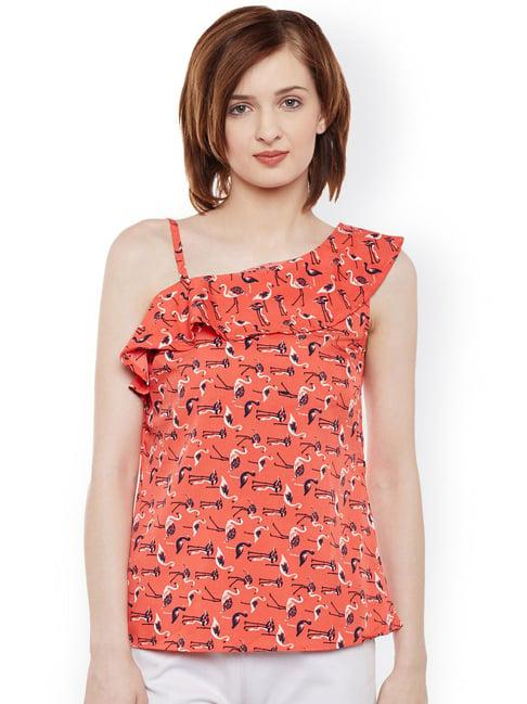 belle fille orange printed top