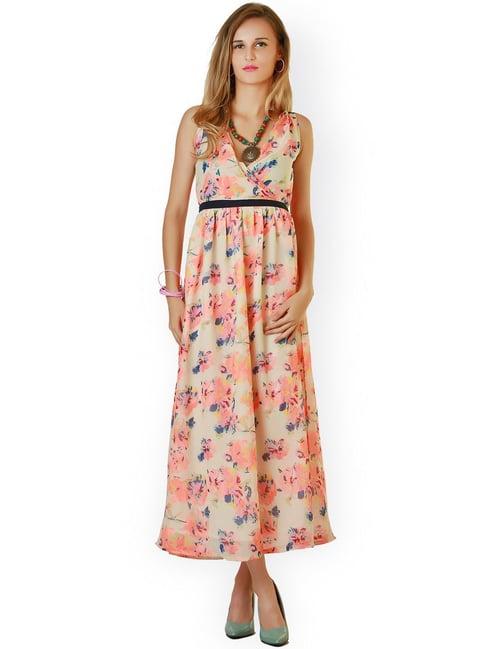 belle fille beige floral print dress