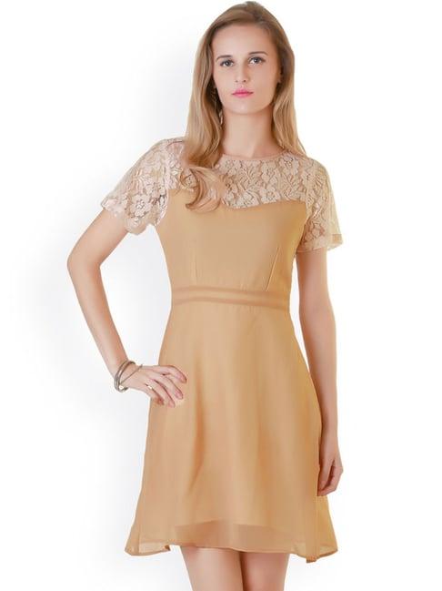 belle fille beige floral print dress