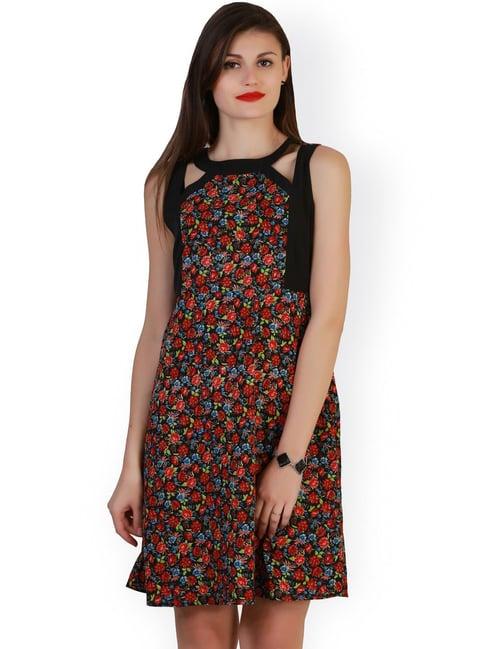 belle fille black floral print dress