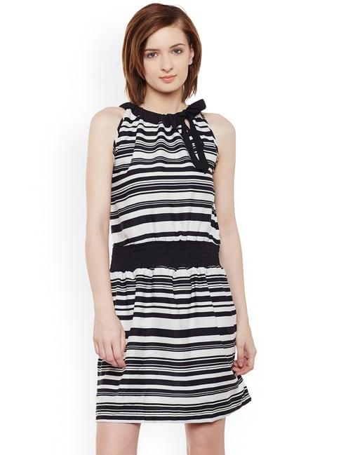 belle fille black & white striped dress