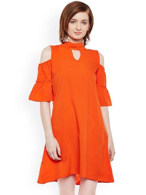 belle fille orange regular fit dress