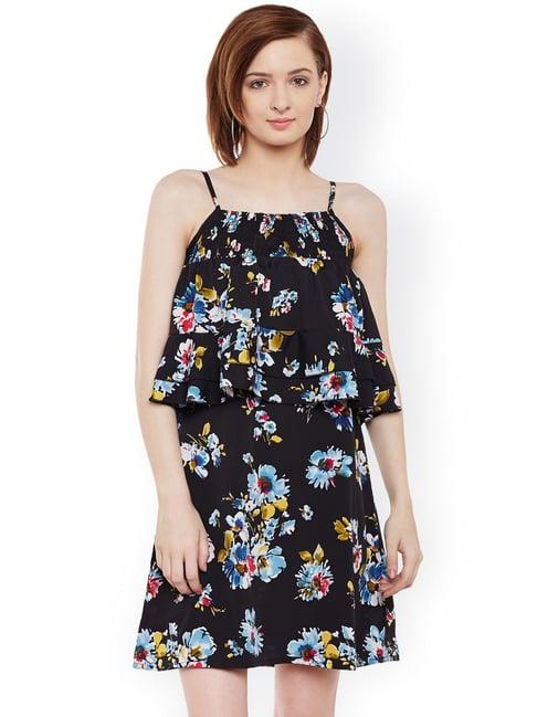 belle fille black floral print dress