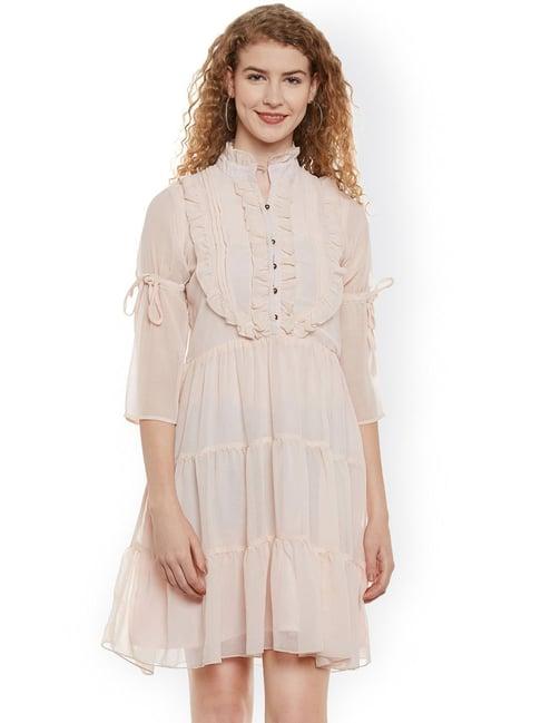 belle fille peach regular fit dress