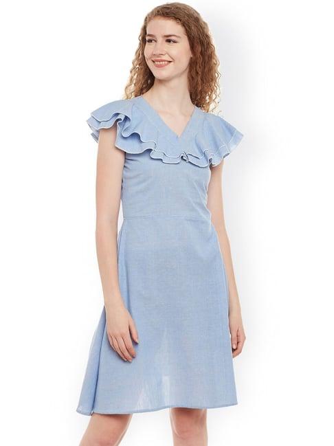 belle fille blue regular fit dress