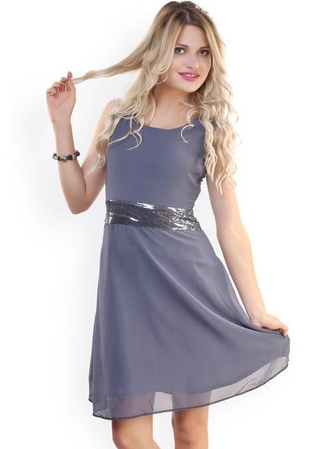 belle fille grey embellished dress