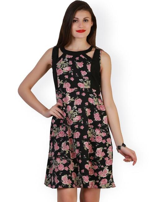 belle fille black floral print dress