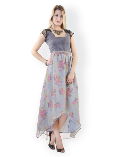 belle fille grey floral print dress