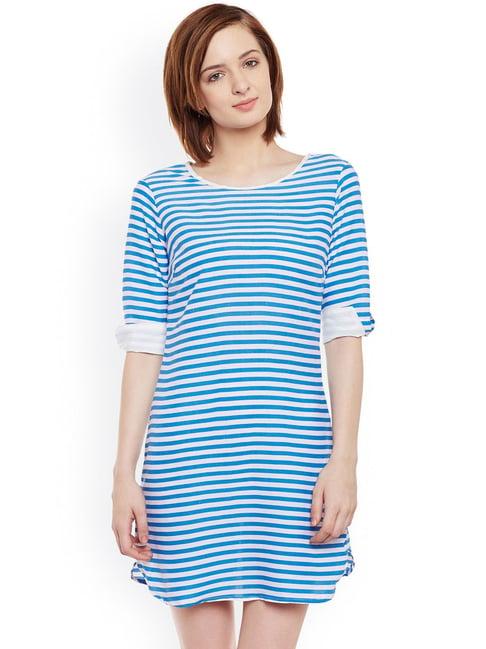 belle fille blue & white striped dress