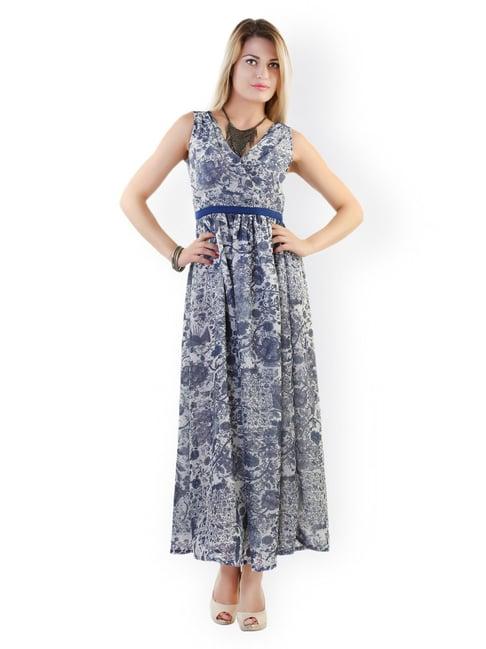 belle fille navy & white floral print dress