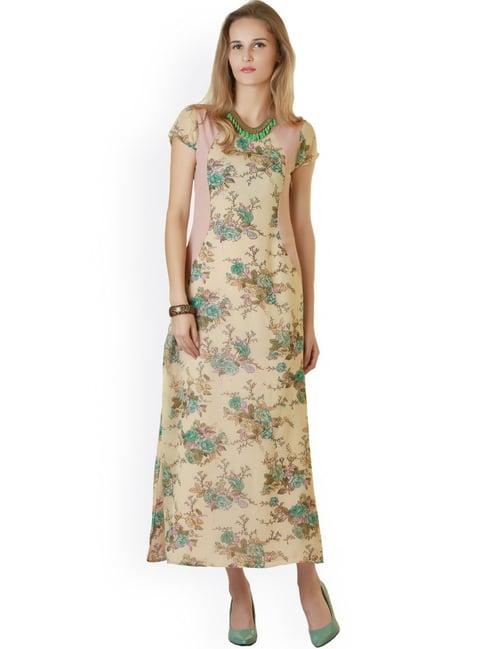 belle fille beige floral print dress