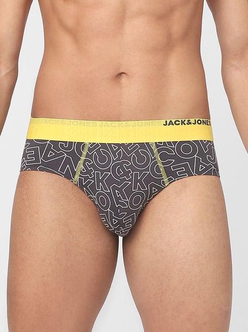 jack & jones grey printed briefs