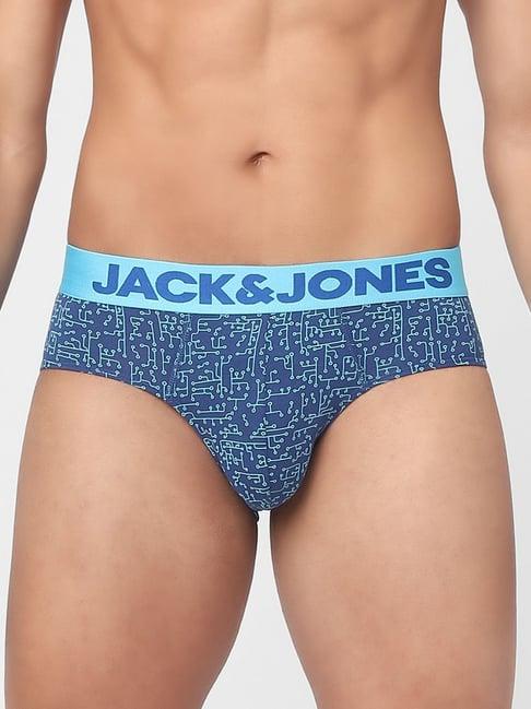 jack & jones blue printed briefs