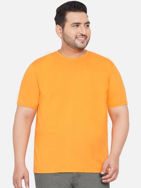 john pride yellow plus size crew t-shirt