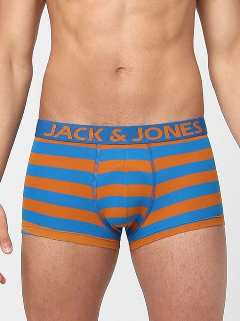 jack & jones orange & blue striped trunks