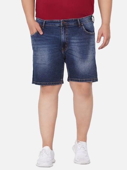 john pride blue plus size shorts