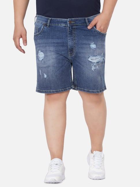 john pride blue plus size shorts