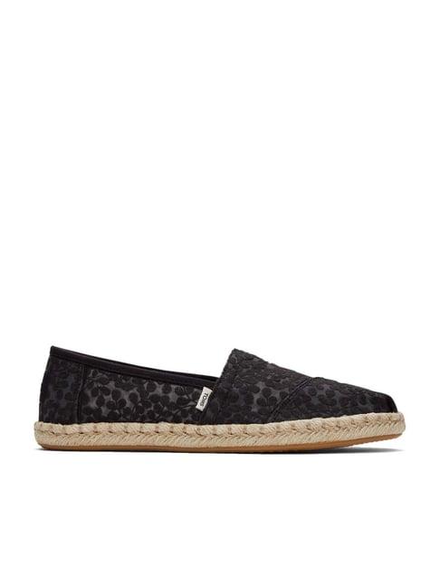 toms women's alpargata rope black espadrille shoes