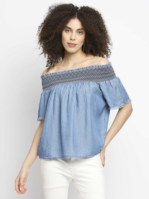 pepe jeans blue regular fit top