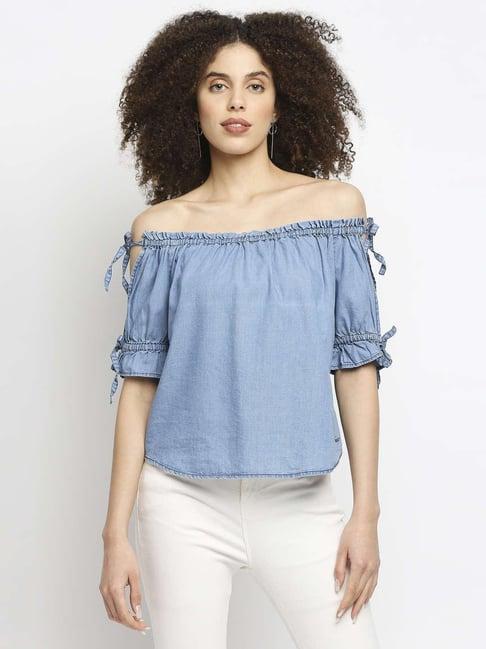 pepe jeans blue regular fit top