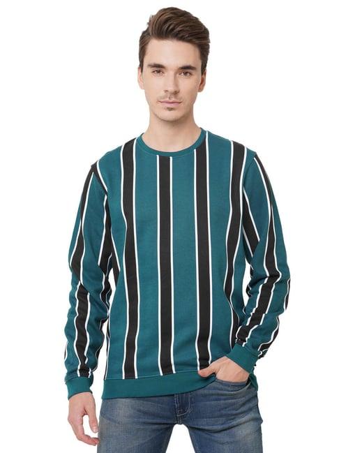 pepe jeans teal regular fit striped sweatshirt