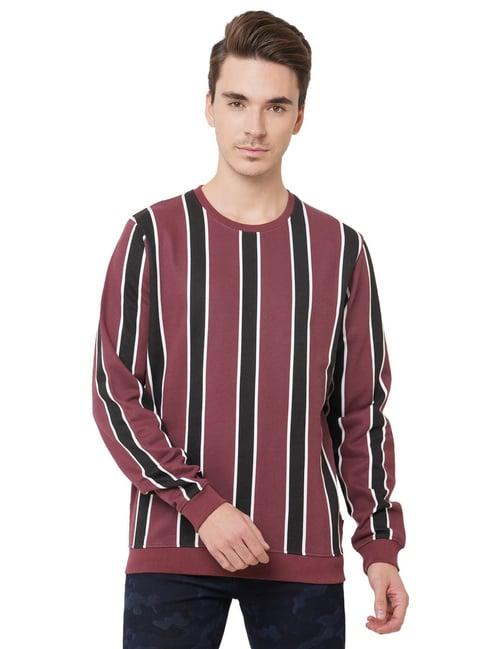 pepe jeans burgundy regular fit striped sweatshirt