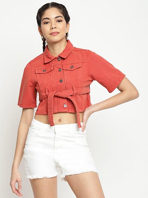 belliskey coral short sleeve denim jacket