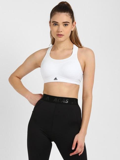 adidas white padded sports bra