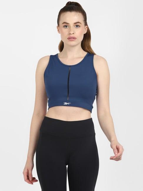 reebok navy sports bra