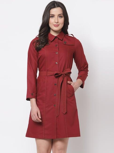 office & you maroon full sleeves coat