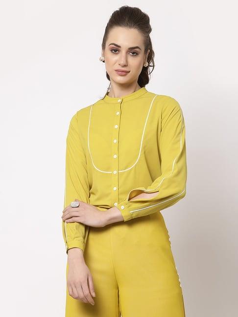 office & you yellow full sleeves shirt