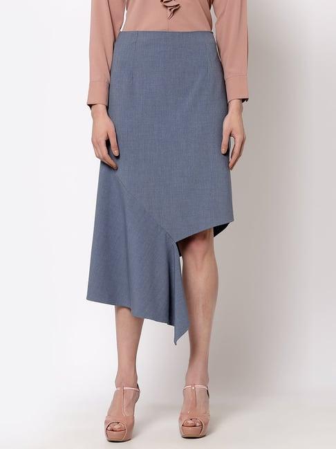 office & you blue knee length skirt