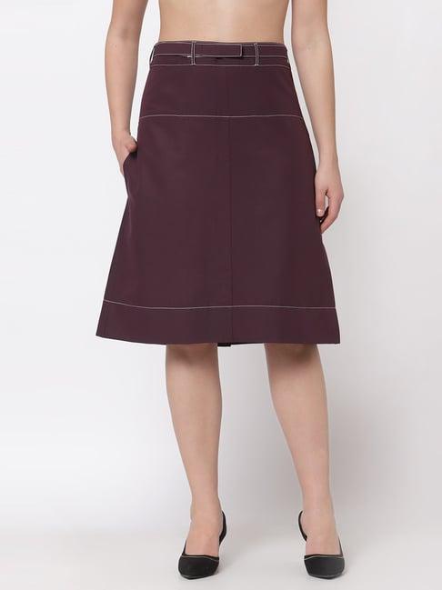 office & you purple knee length skirt