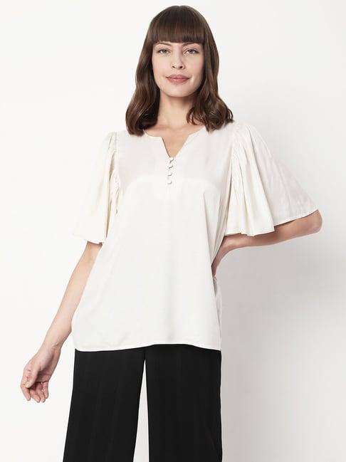 vero moda beige v neck top