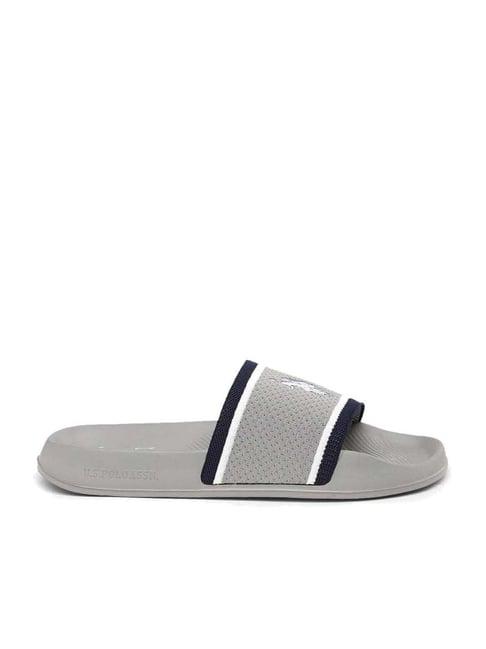 u.s. polo assn. men's evander 2.0 grey slides