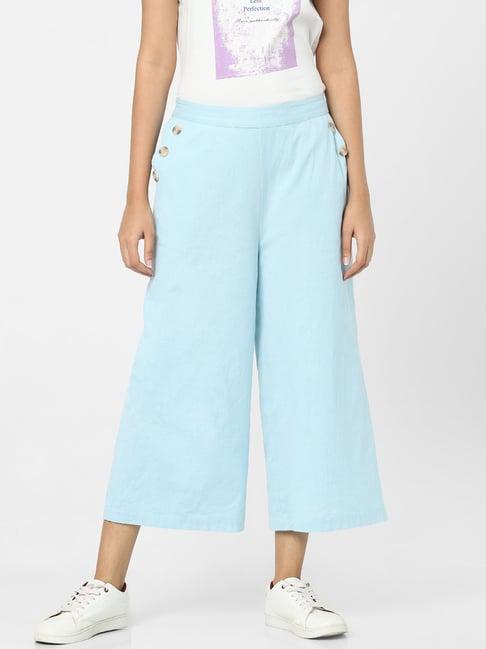 vero moda blue elasticated culottes