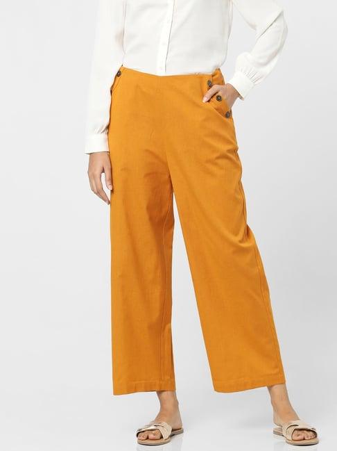 vero moda brown regular fit pants